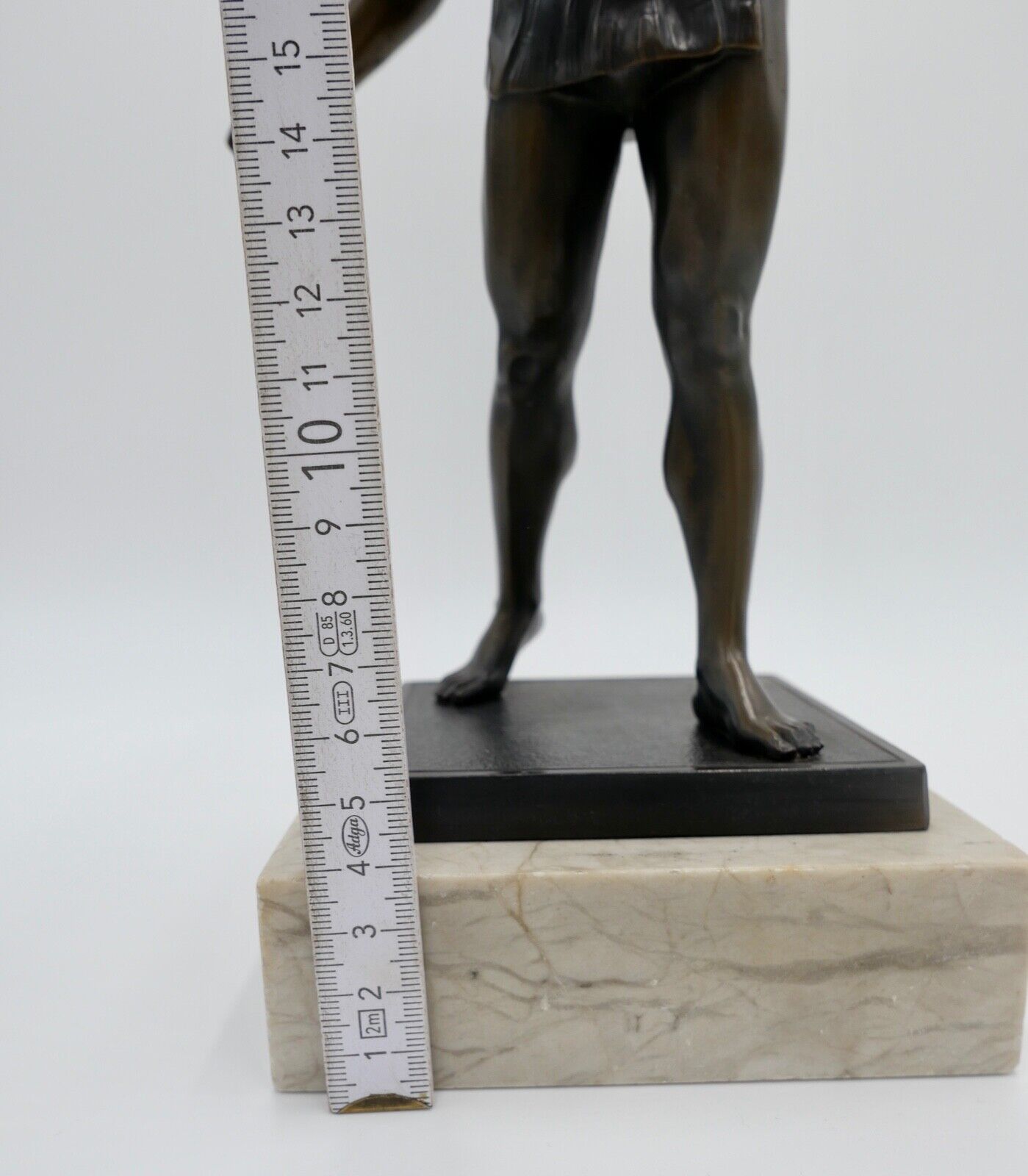 Bronze Skulptur Athletischer Sieger Lorbeerkranz Marmor Plinthe 40 x 12 cm 