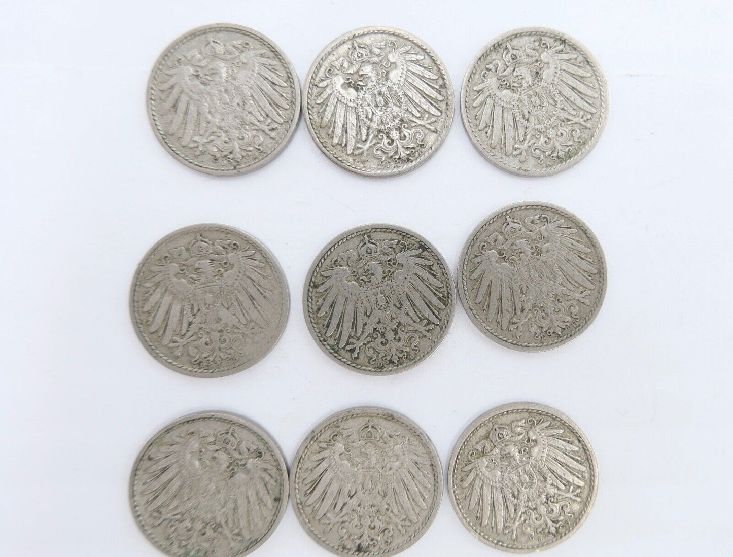 46x 5 Pfennig 1906 - 1914 A D F G großer Adler Jäger J.12 ss - stg