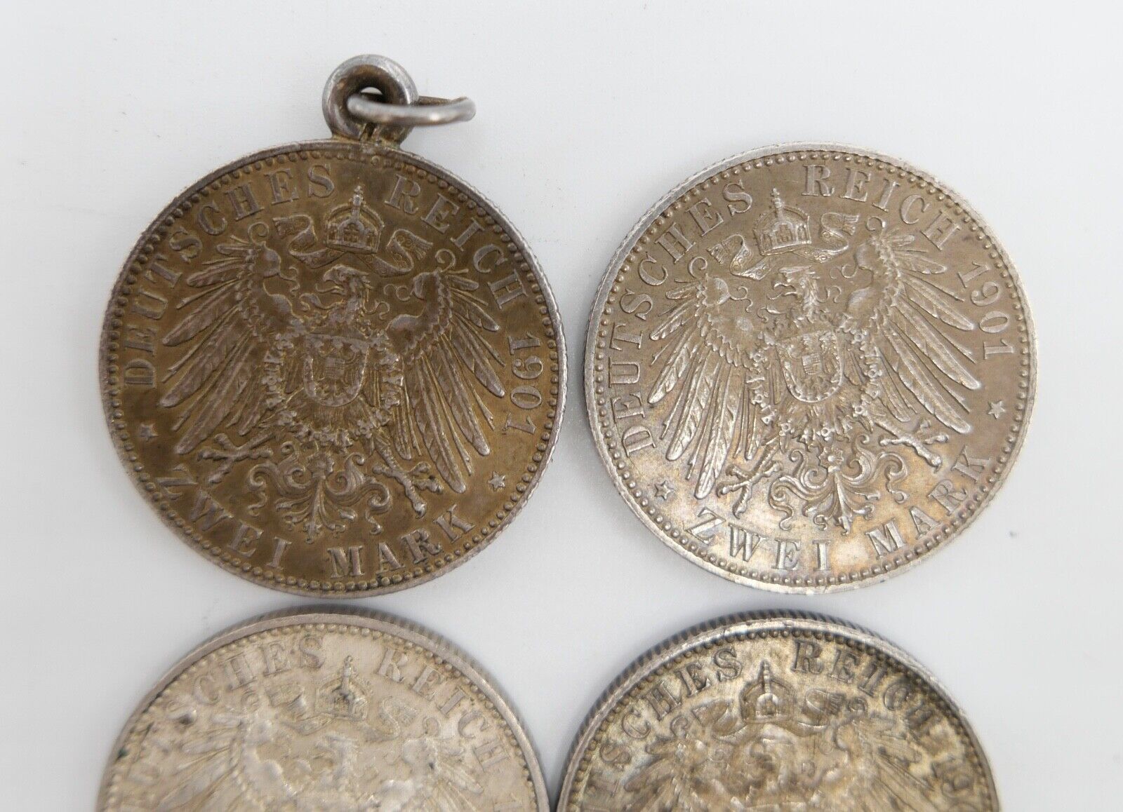 Posten LOT 4x 2 Mark Preussen 200 Jahre Königreich von 1901 Jäger J.105