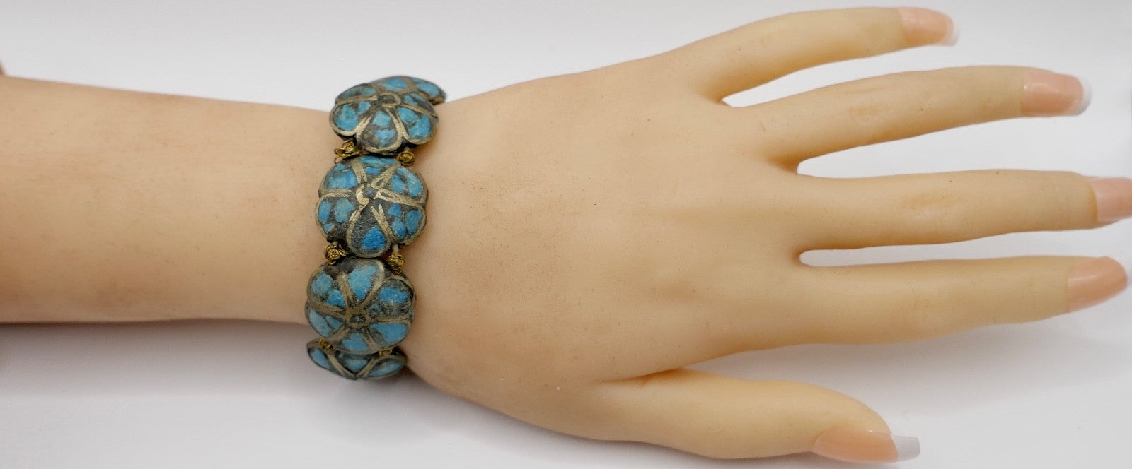 Antikes Armband Armschmuck 30er Jahre Tibet mit Türkise 20 cm