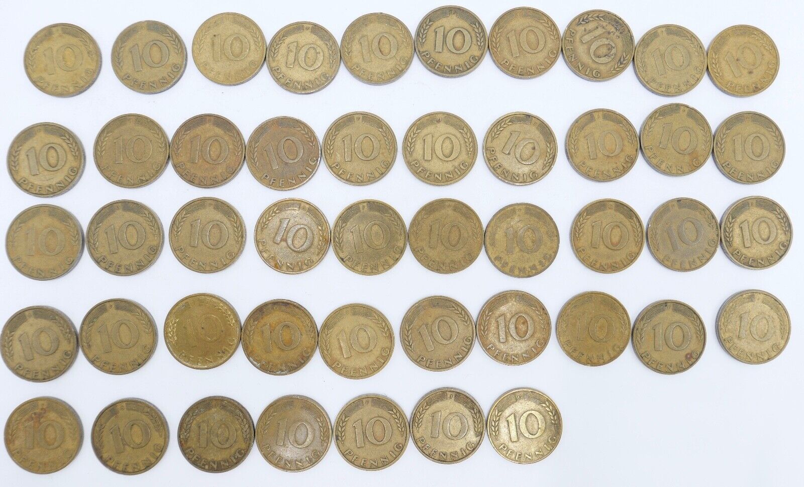 47x 10 Pfennig 1950 D F G J Jäger J. 383 s-vz