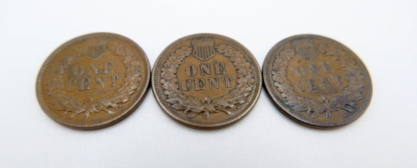 Posten Lot 3 Stück one 1 Cent USA indianer Kopf 1884 1888 1907 in SS-VZ