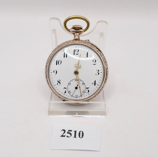 L.W.C. Open Face Taschenuhr 800 Silber Ø 46mm