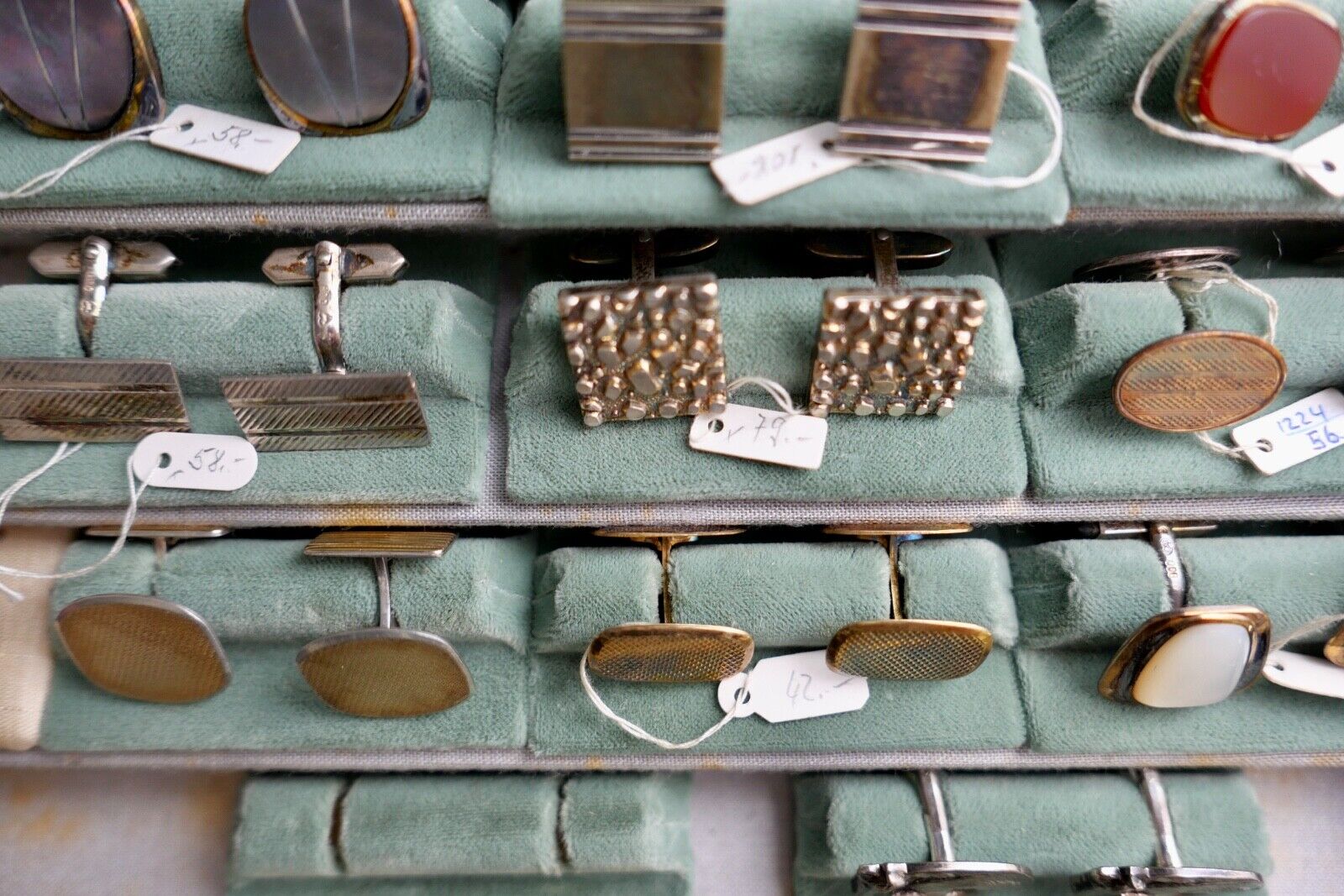 Konvolut SILBER & VERGOLDET Manschettenknöpfe Juwelierauflösung NEU 32 Stück - Antikhandel-Stuttgart