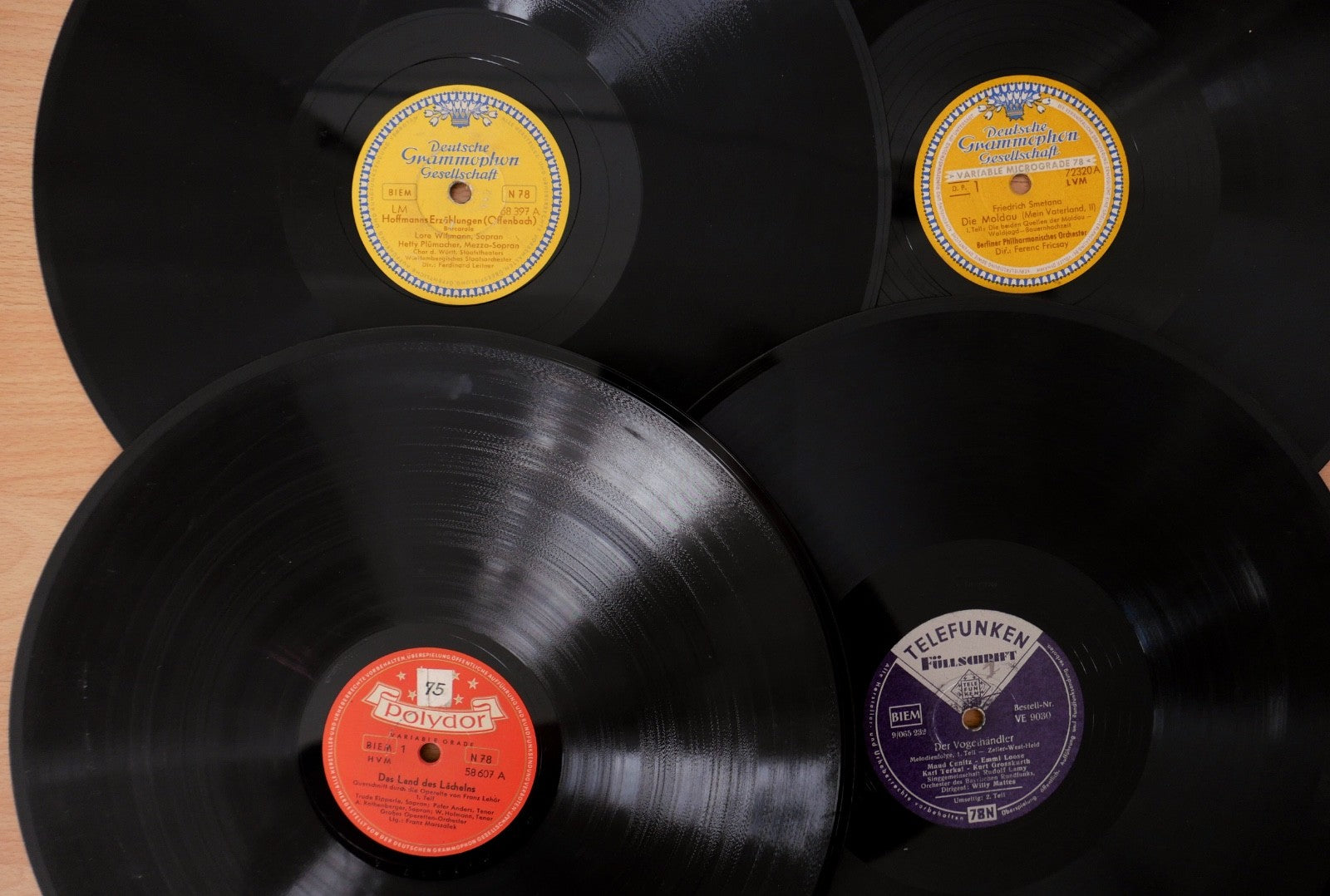 Konvolut 31 Schellackplatten Klassik Oper Operette Tanzmusik Deutsche 30cm 12"
