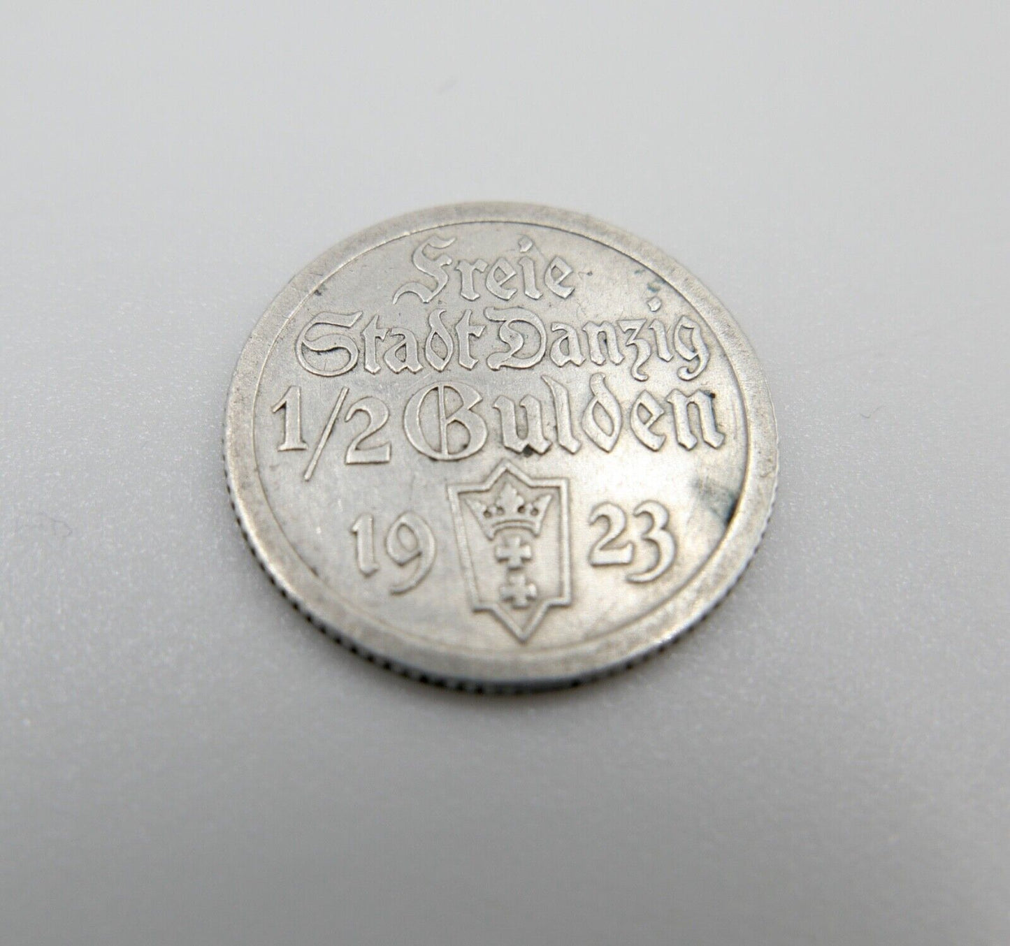 freier Stadt Danzig 1/2 Gulden Silber Münze 1923 Jäger D 6