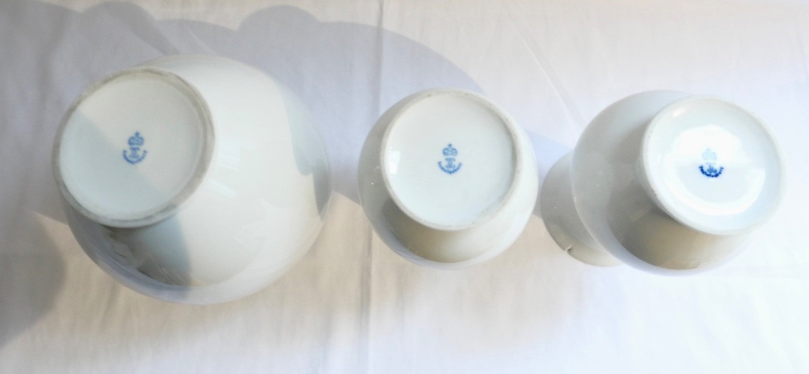 3x Ludwigsburg Porzellan Vasen Vase in weiß