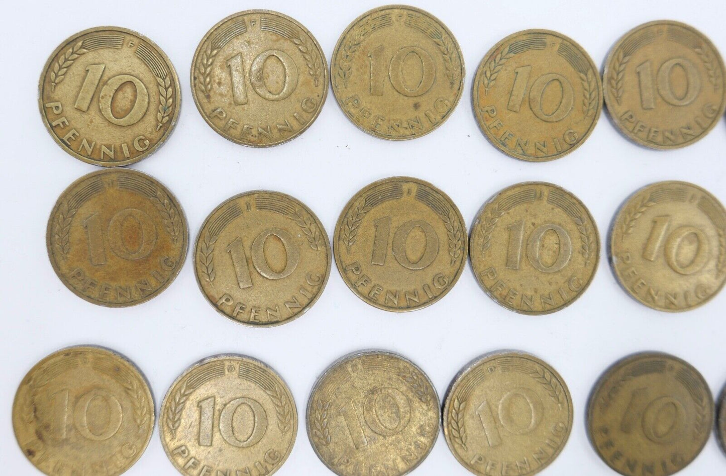 21x 10 Pfennig 1949 D F G J Jäger J. 378 ss-vz