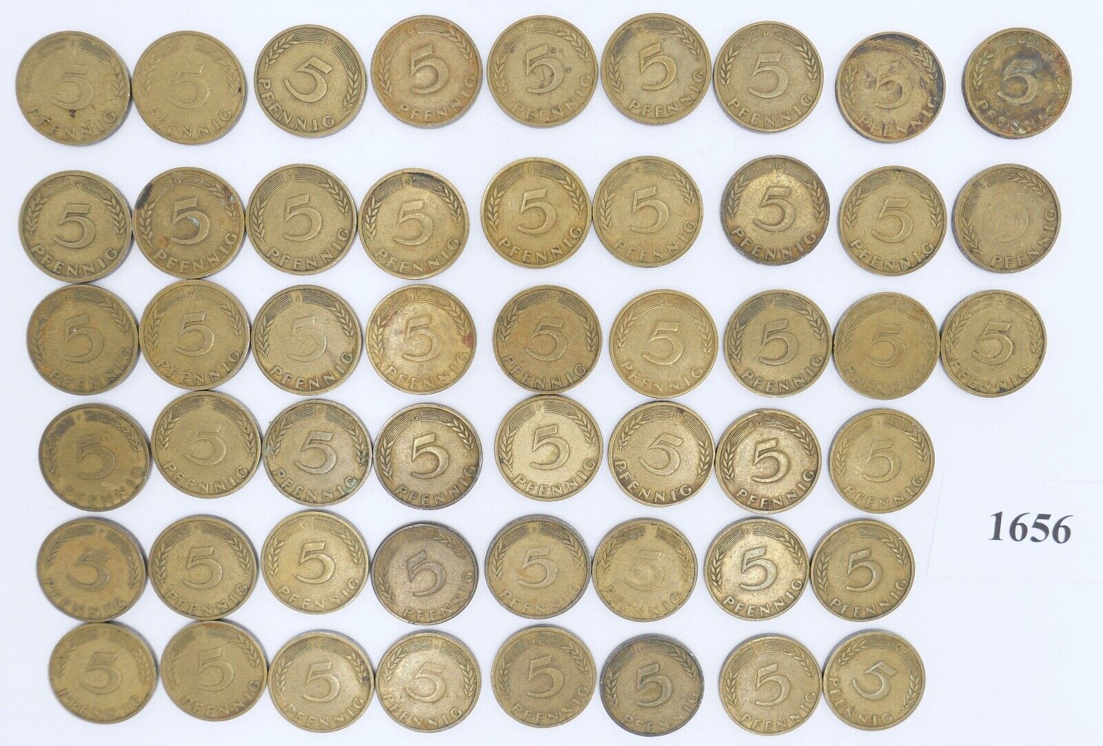 51x 5 Pfennig 1949 D F G J Jäger J. 377 s-vz