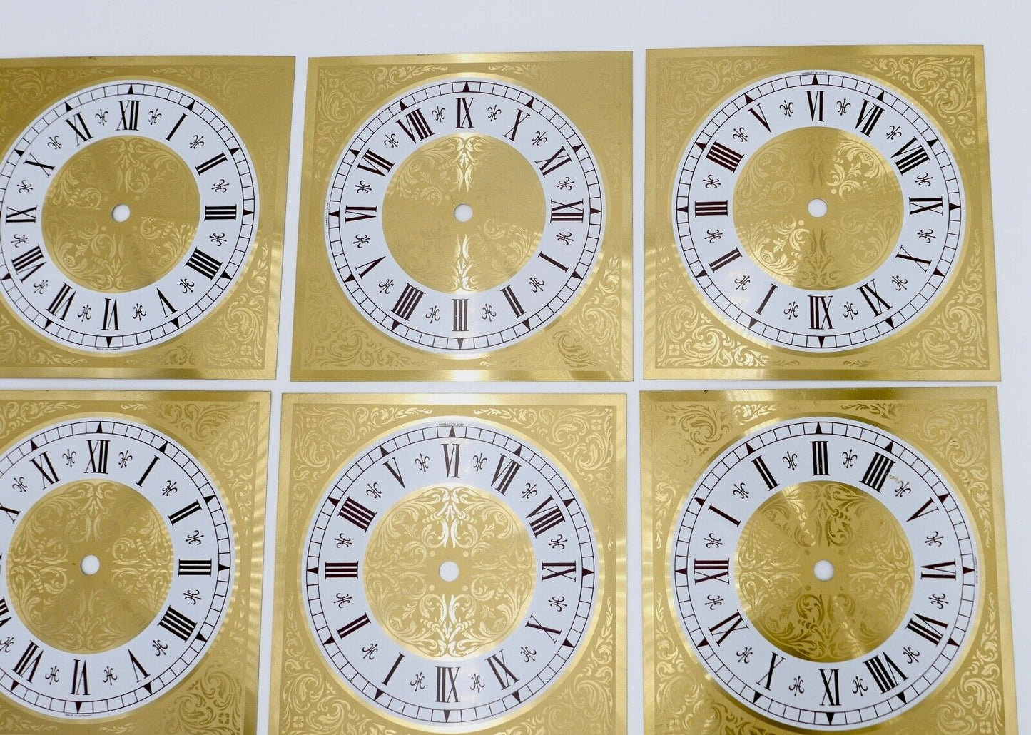 6x Zifferblatt 18,2 cm NEU Messing für Kaminuhr Wanduhr Regulator usw.