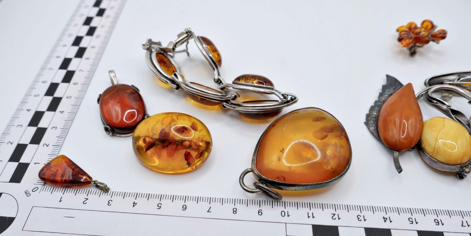 Großes Konvolut Bernstein Schmuck Silber Anhänger Brosche Armband Butterscotch