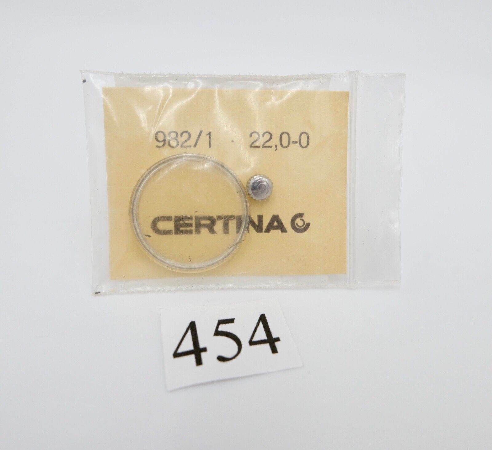 Ersatzteile CERTINA 982/1 Glas Ø 22 mm und Krone NEU