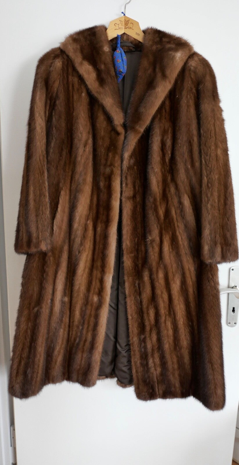 Nerz Pelz Mantel coat braun Größe 40-42