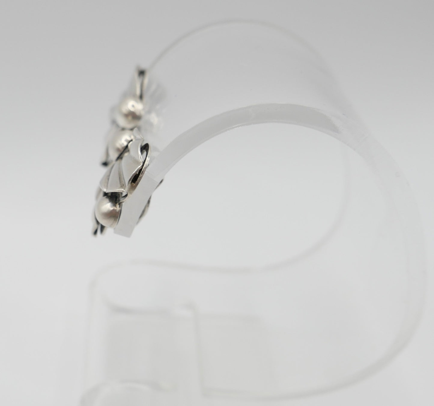 60er florale Ohrclips Ohrringe Denmark M.S. 925 Sterling Silber Max Standager