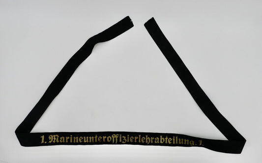 Mützenband " 1. Marineunteroffizierlehrabteilung.1 " Kriegsmarine WK WW Cap 