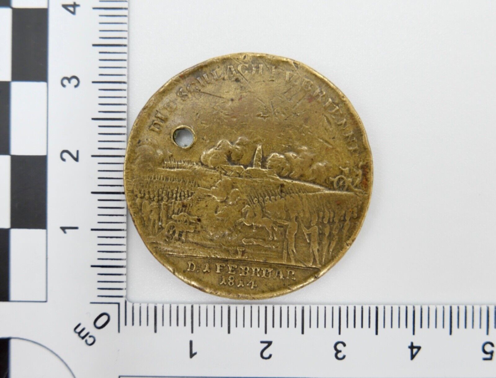 1814 Nürnberger Rechenpfennig SCHLACHT von BRIENNE BLÜCHER coin Medallie IETTON 