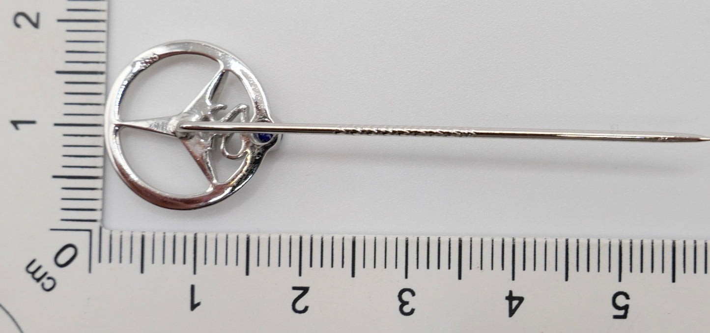 Mercedes-Benz Anstecknadel 835 Silber mit Saphir 25-jährige Dienstjubiläum