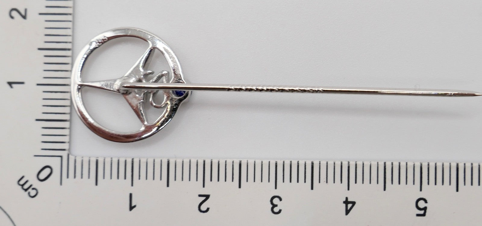 Mercedes-Benz Anstecknadel 835 Silber mit Saphir 25-jährige Dienstjubiläum