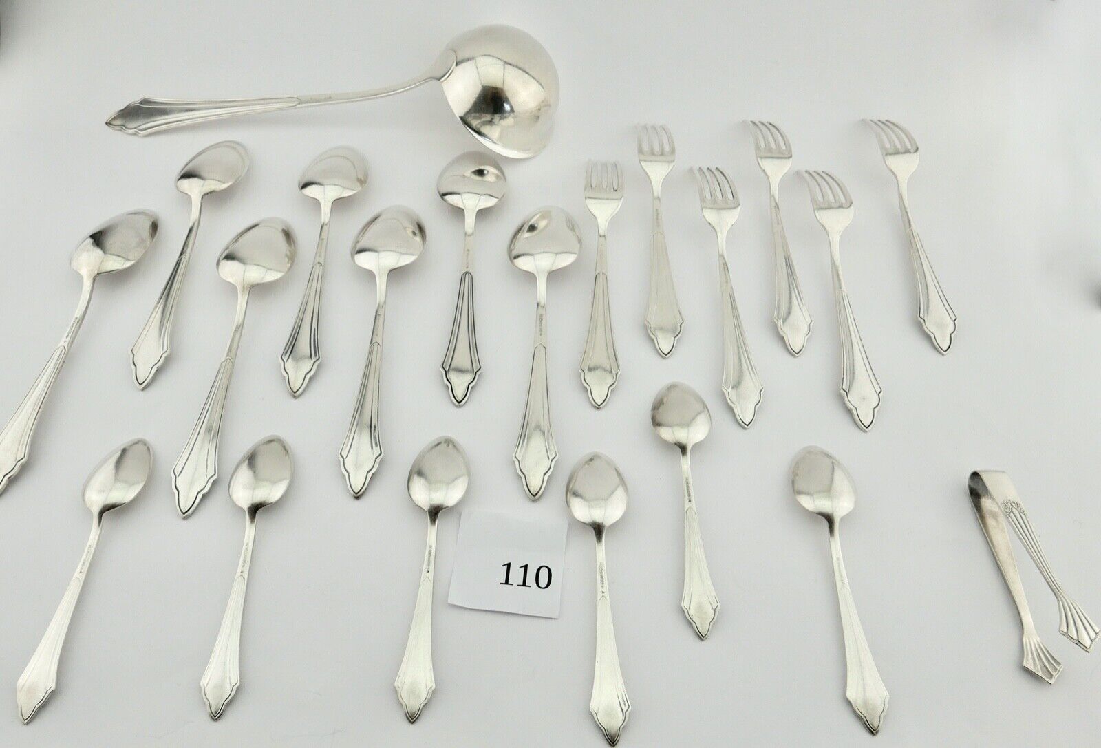 21 Tlg WMF 900 Fächermuster 90er cutlery Besteck Gabel Löffel Schöpfer Zange