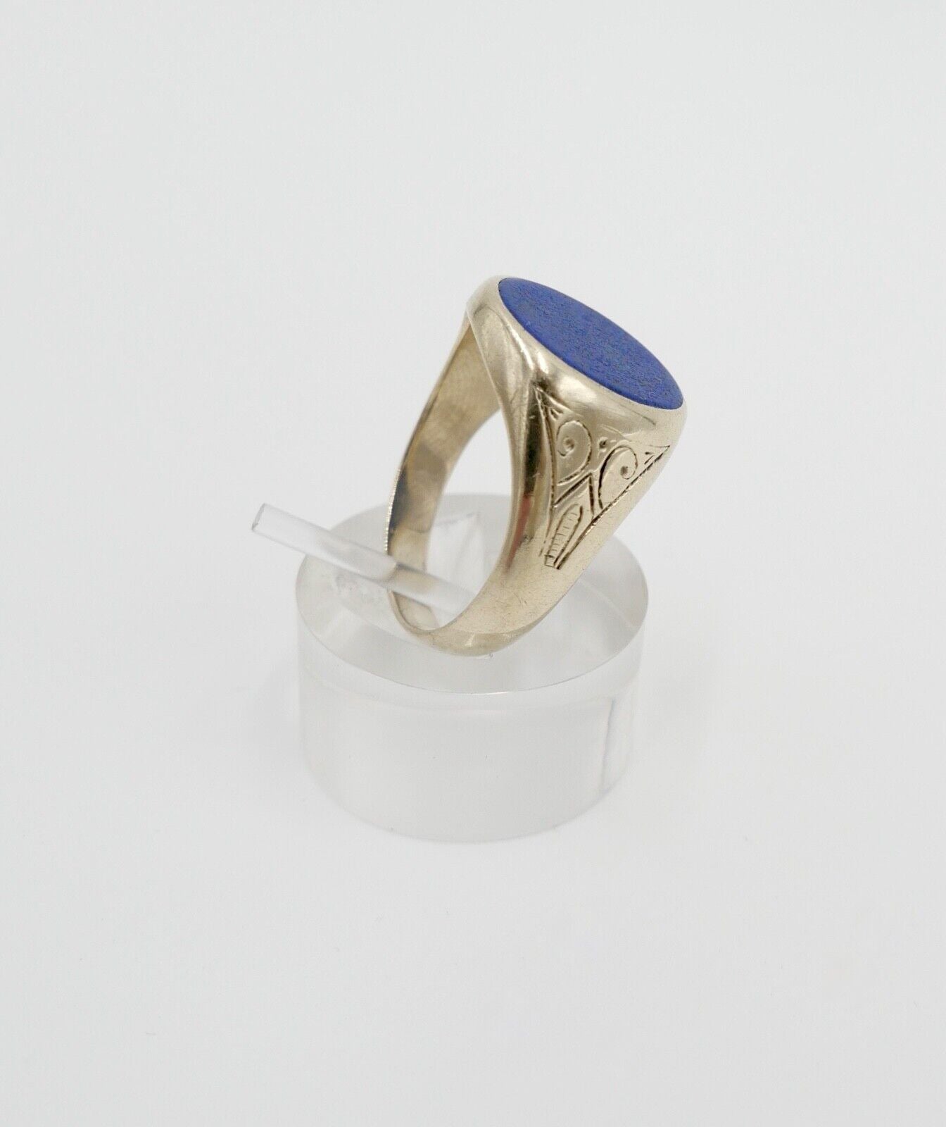 antiker Siegelring Wappenring um 1880 Herrenring Gold 333 8K Lapislazuli Gr. 62