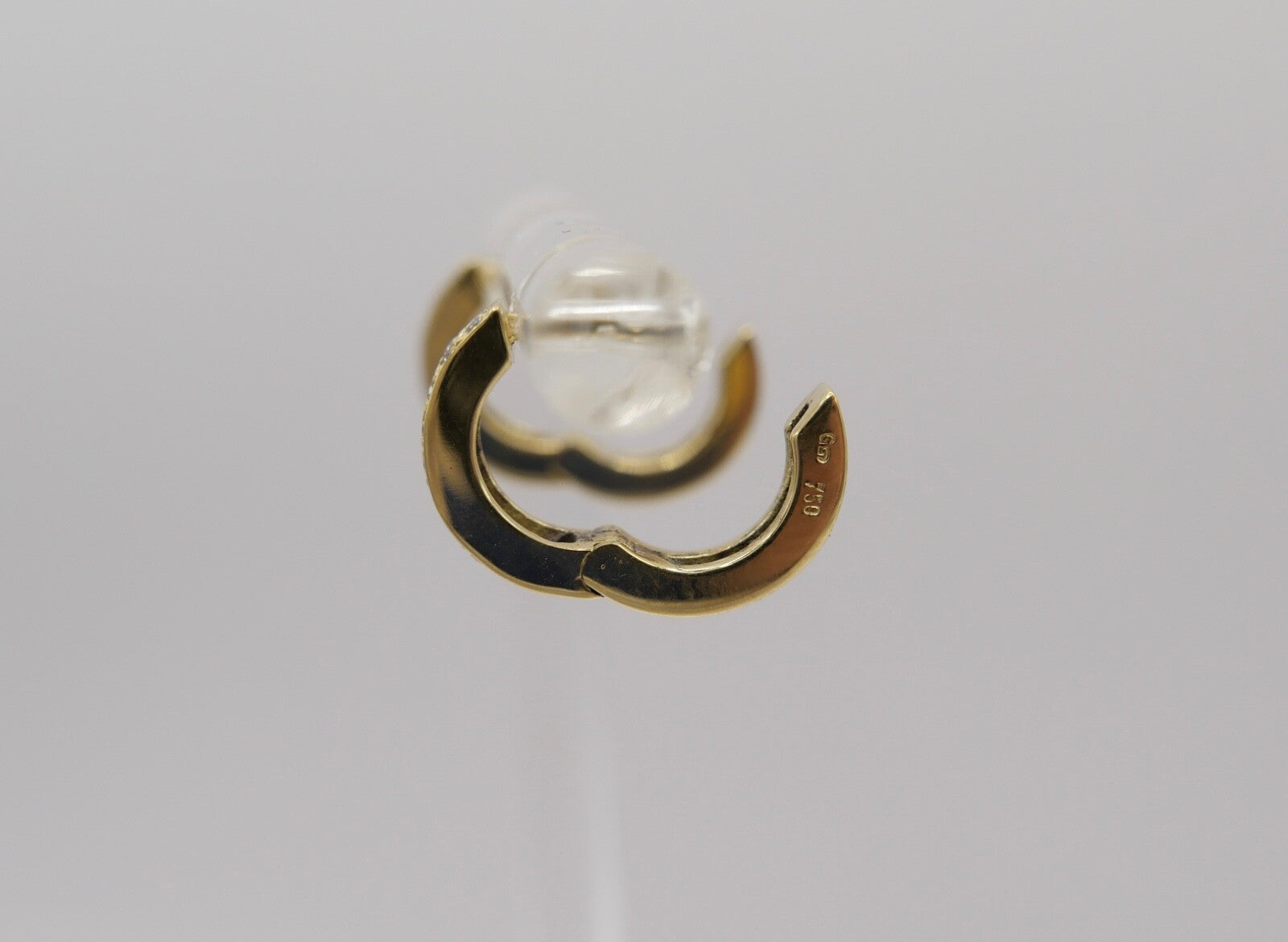 0,4 Ctw Diamant Creolen 750 18K Gelbgold 40 Brillanten besetz Ohrringe 90er