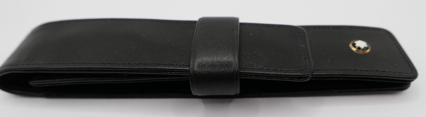 Montblanc schwarzes Leder Etui für Schreibgerät Kugelschreiber Stift Füller