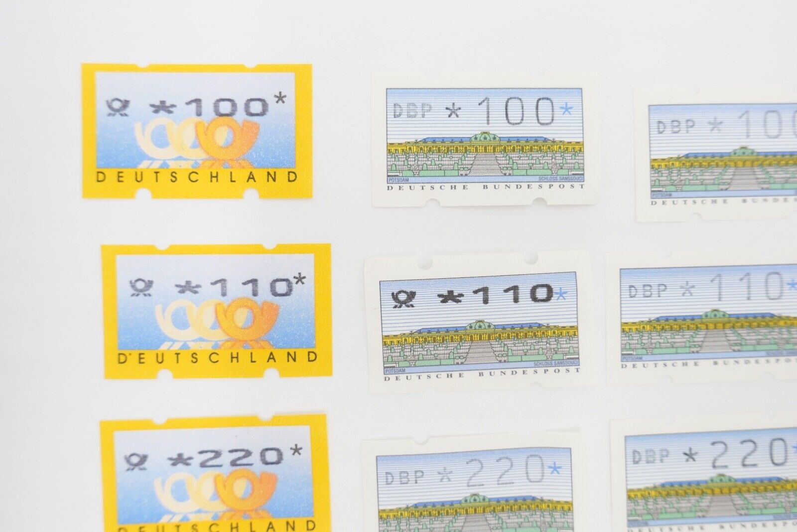 Briefmarken Bund ATM Marken der DBP diverse Beträge Pf