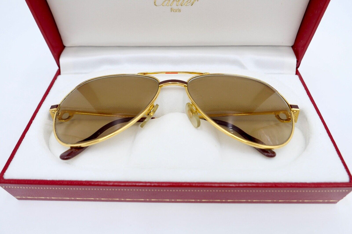 Must de Cartier VENDOME LAQUE 140 59/16 Sonnenbrille / Brille Gold 1980er Etui