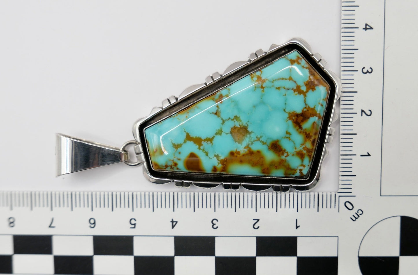 Lonnie Willie großer 925 Sterling Silber Türkis Navajo Anhänger