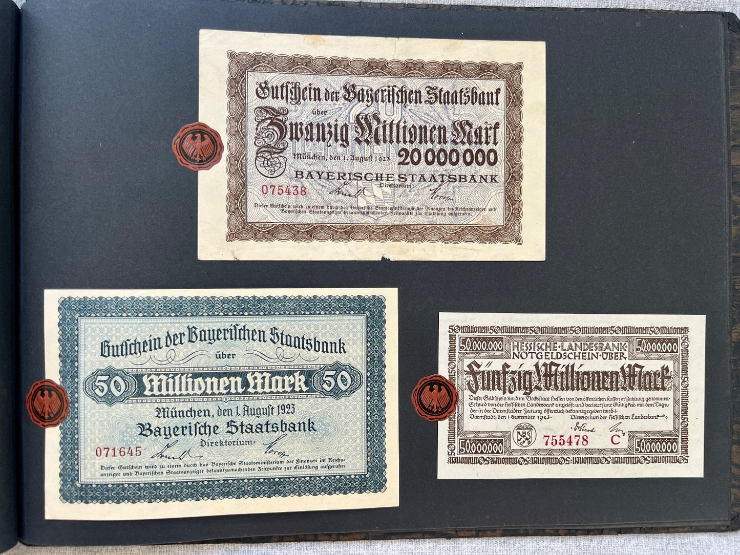 Album  116x Inflation Geldscheine Ro. Banknoten Mark Reichsbahn Mrd Mio UNC