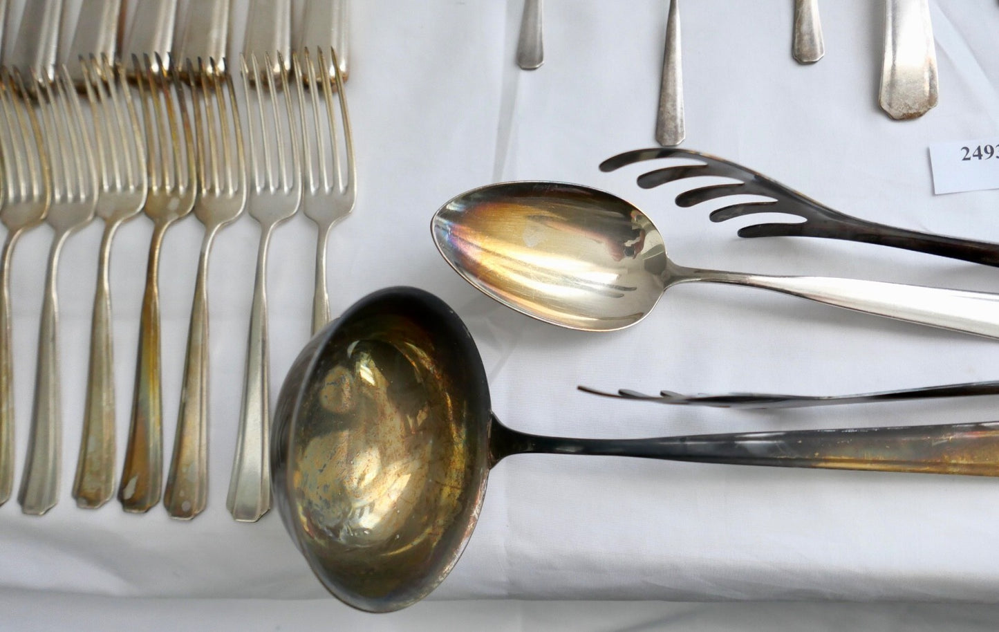 80 Teile WMF 1900 Hammerschlag 90er versilbert Gabel Messer Löffel