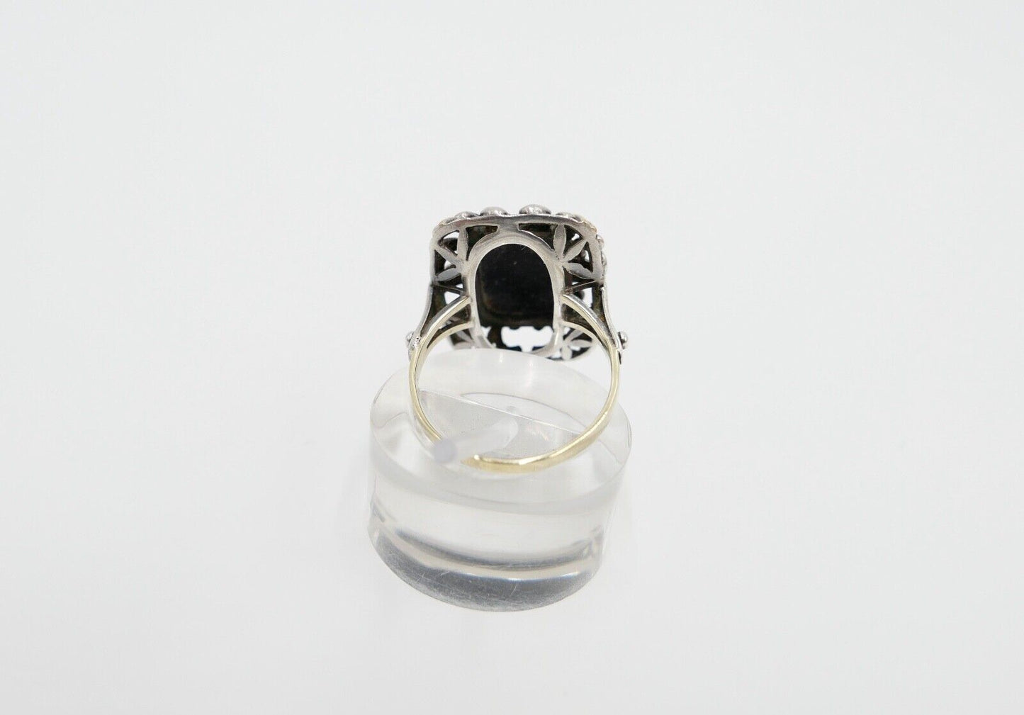 Jugendstil um 1920 Damen- Herrenring Gold 333 / 8K Tricolor Gr. 56 mit Onyx Ring