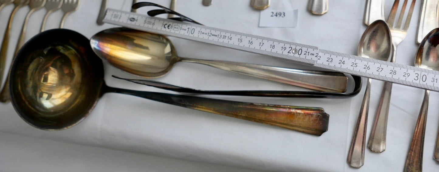 80 Teile WMF 1900 Hammerschlag 90er versilbert Gabel Messer Löffel