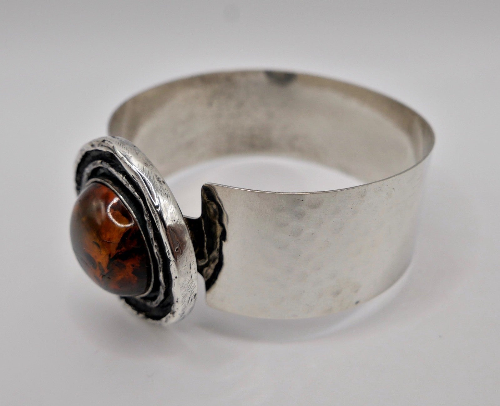 Vintage Silber Armspange Prerow Fischland 925 Sterlingsilber Bernstein Armband