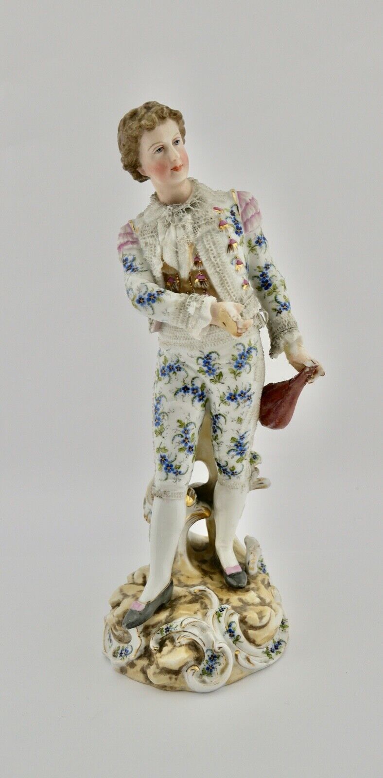 Volkstedt Richard Eckert & co Porzellan Figur 1894 - 1900 galanter Jüngling