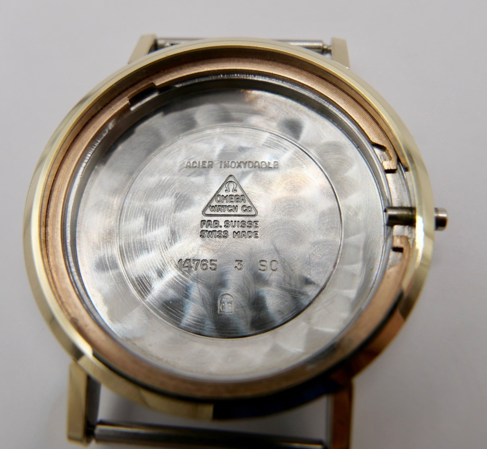 Omega Seamaster 14765 3 SC Gehäuse & Glas Ø 34mm Vergoldet Edelstahl