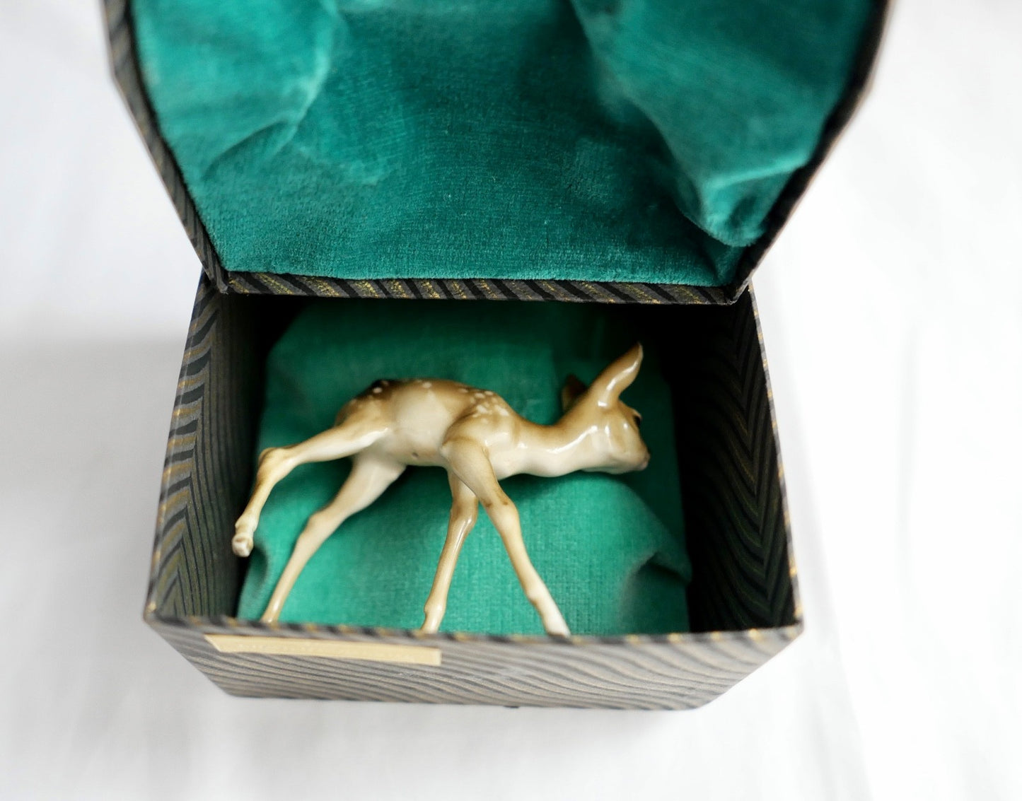 Hutschenreuther kleine Porzellanfigur Rehkitz in OVP Reh Kitz Bambi