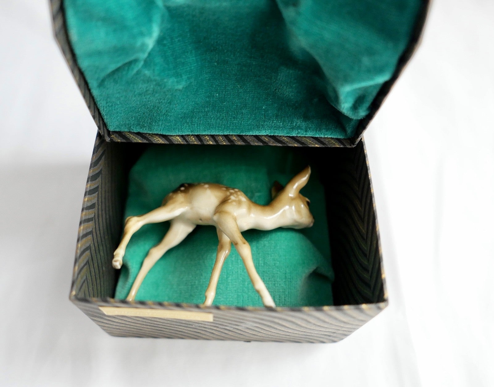 Hutschenreuther kleine Porzellanfigur Rehkitz in OVP Reh Kitz Bambi