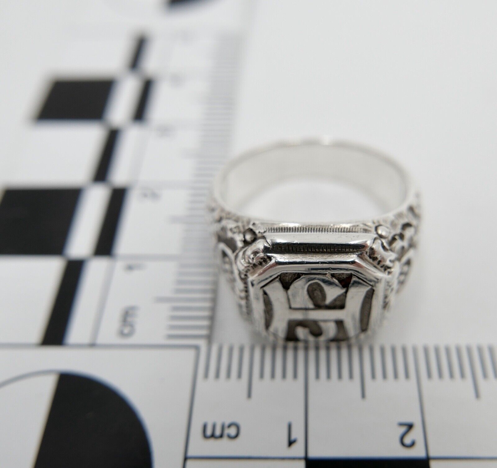 Massiver Jugendstil Siegelring Monogramm HS Herrenring Ring 800 Silber Gr. 56