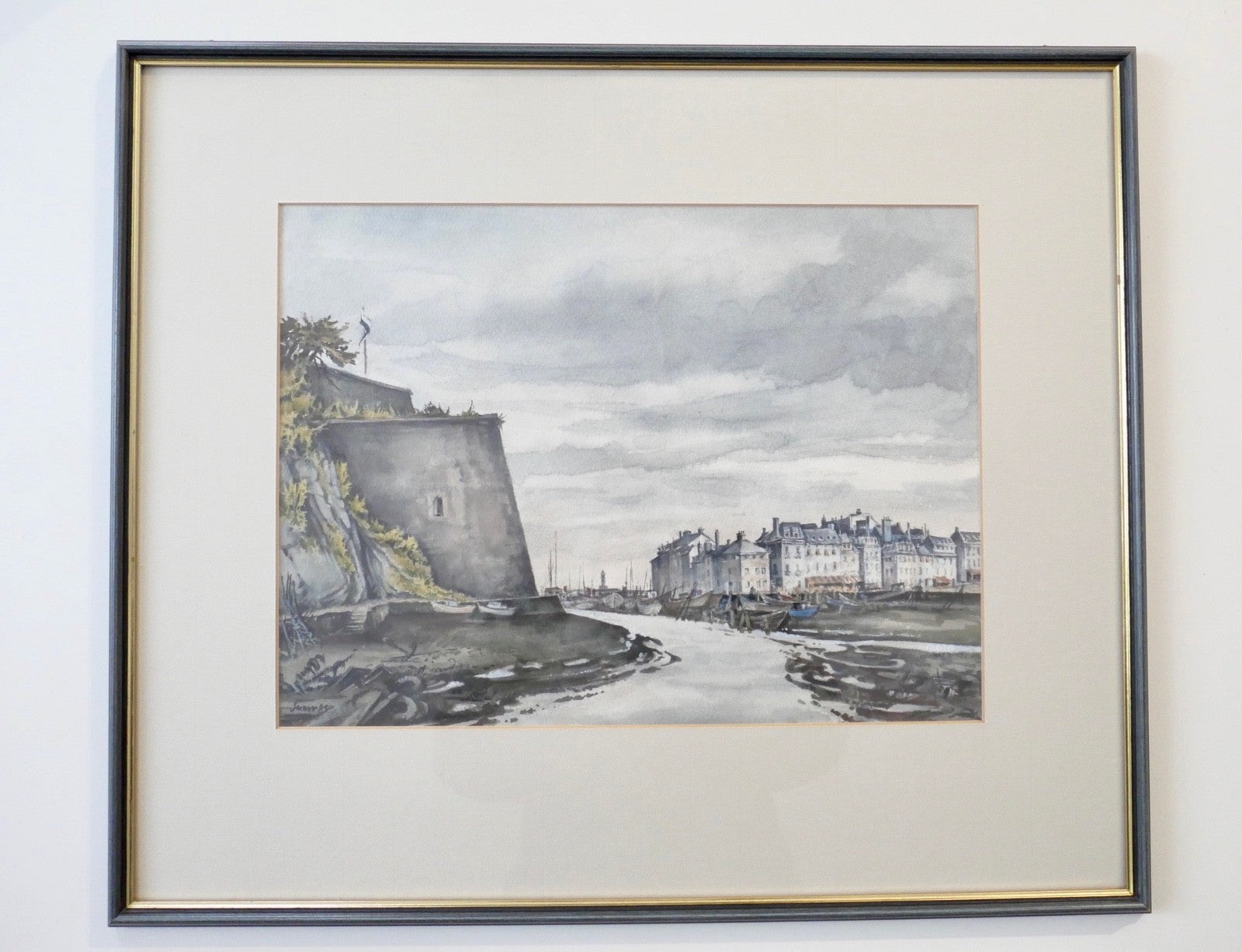 Original Aquarell Le Palais Belle-Ile signiert Unikat