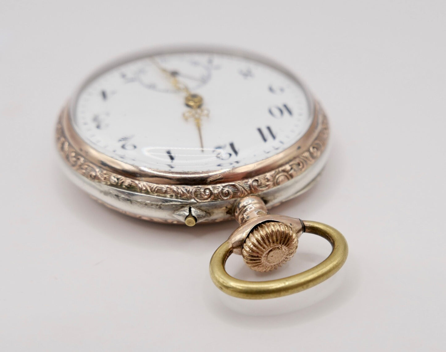 L.W.C. Open Face Taschenuhr 800 Silber Ø 46mm