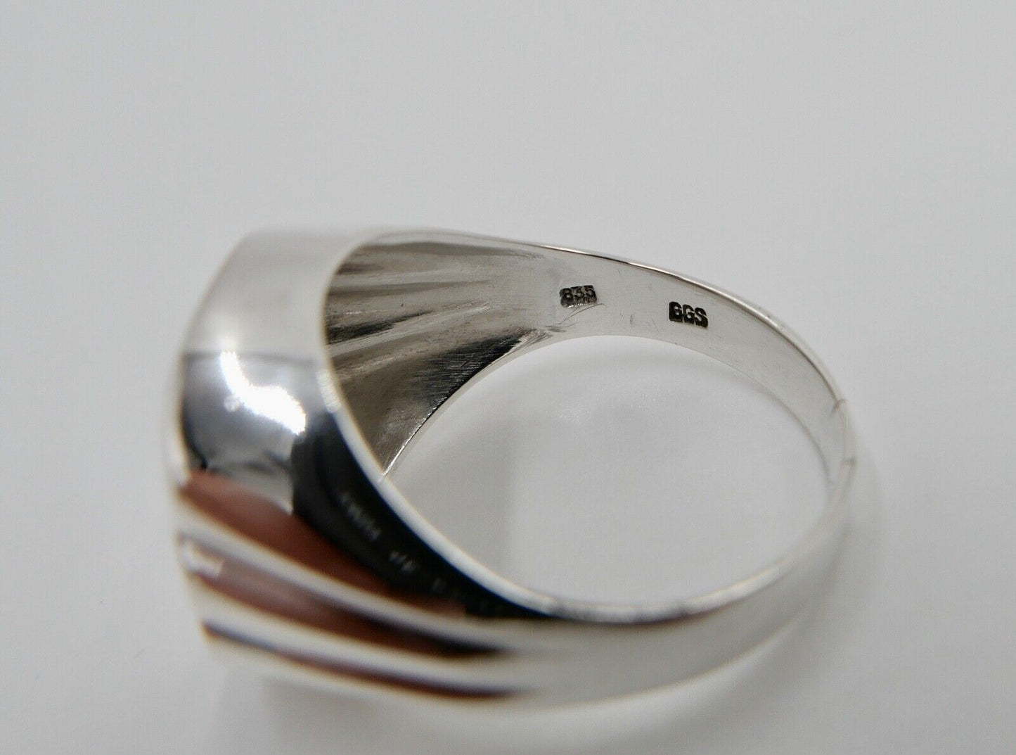 ART DECO Siegelring Monogramm EH Herrenring 835 Ring Silber Gr. 67 GGS