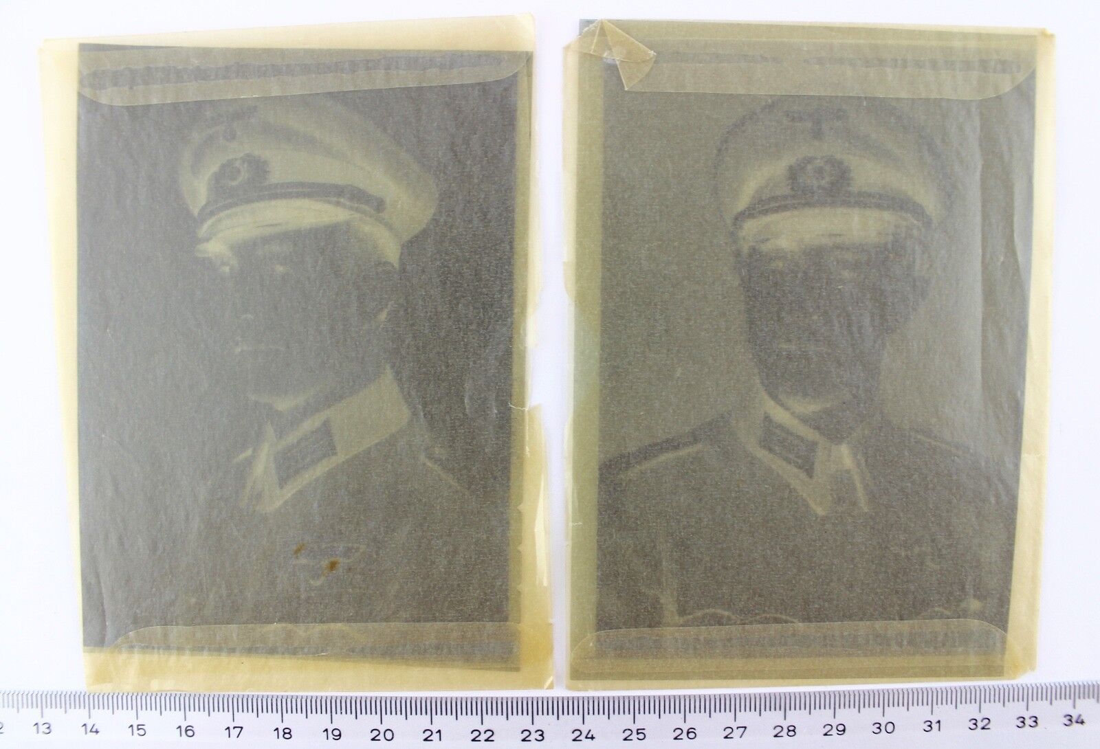 2 Negative Wehrmacht Portrait Negativ WW2 WK Wehrmacht Oberleutnant / Hauptmann 