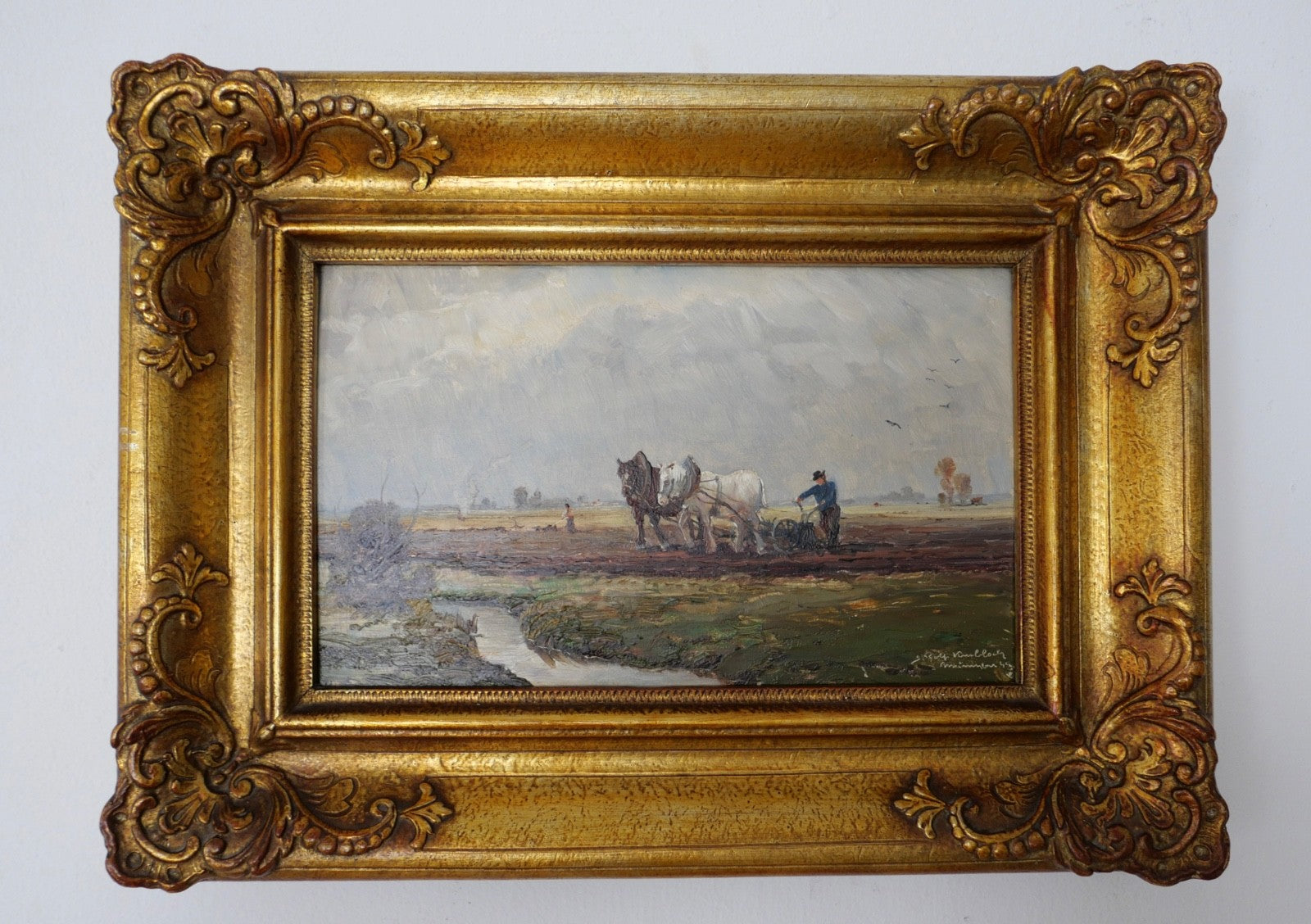 kleines Ölgemälde auf Holz JOSEPH ROLF KNOBLOCH München 45x33 cm Landschaft 1944