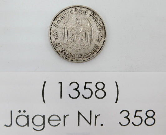 2 Reichsmark DRITTES REICH 175 Geburtstag Friedrich Schiller 1934 F J. Jäger 358