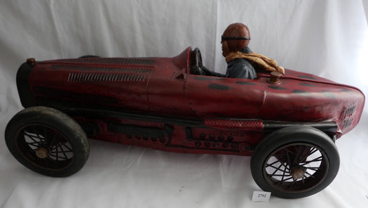Großes Modellauto Rennwagen Oldtimer Fahrer - Rot Schwarz - Deko 72cm Bugatti 35