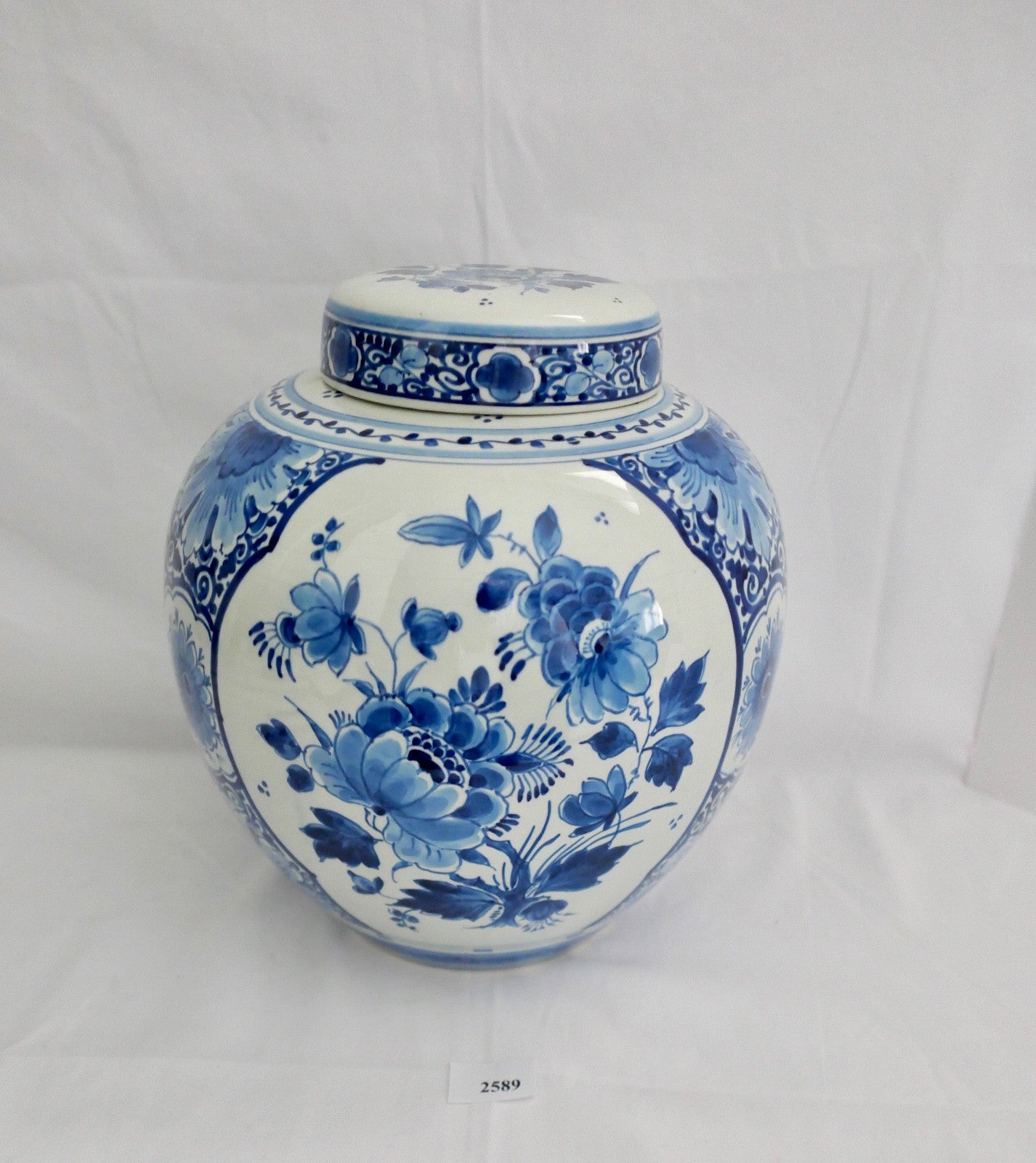 altes Deckelgefäß Ingwertopt Delft 1924 Maler AB