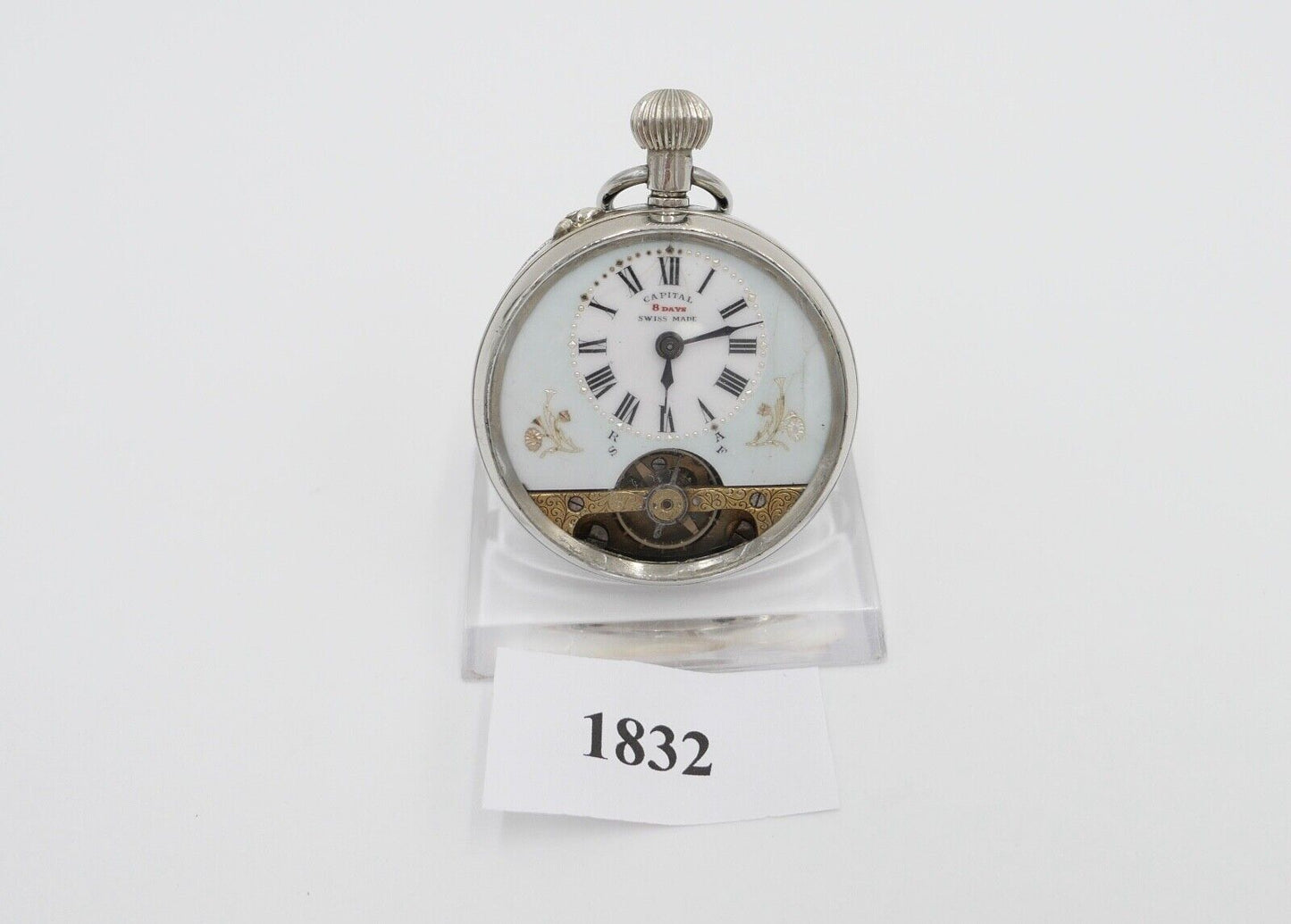 Antike Taschenuhr " CAPITAL " 8 Days pocket watch RAR selten TOP 43,5 mm