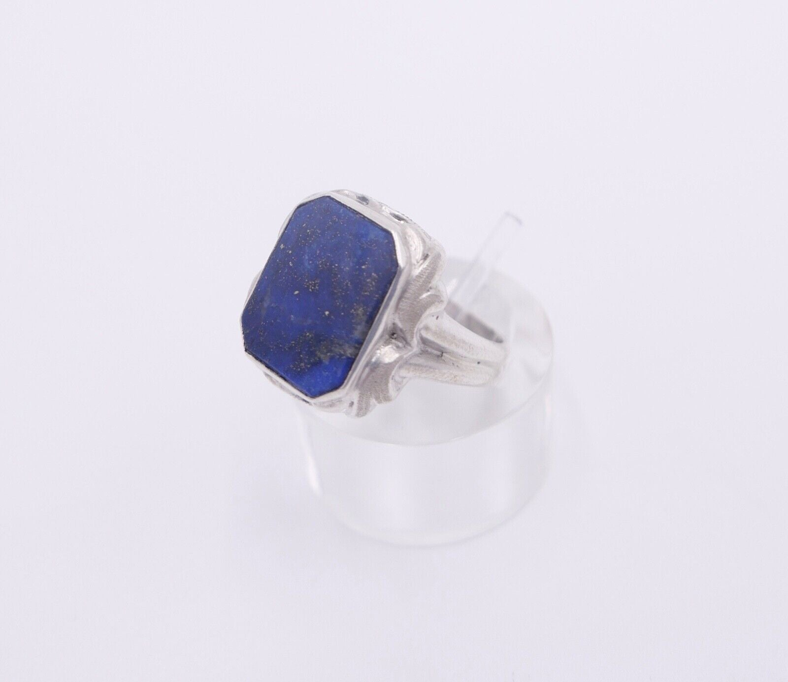 Massiver JUGENDSTIL Herren Damen Ring 835 Silber Gr. 54 Lapislazuli Lapis blau