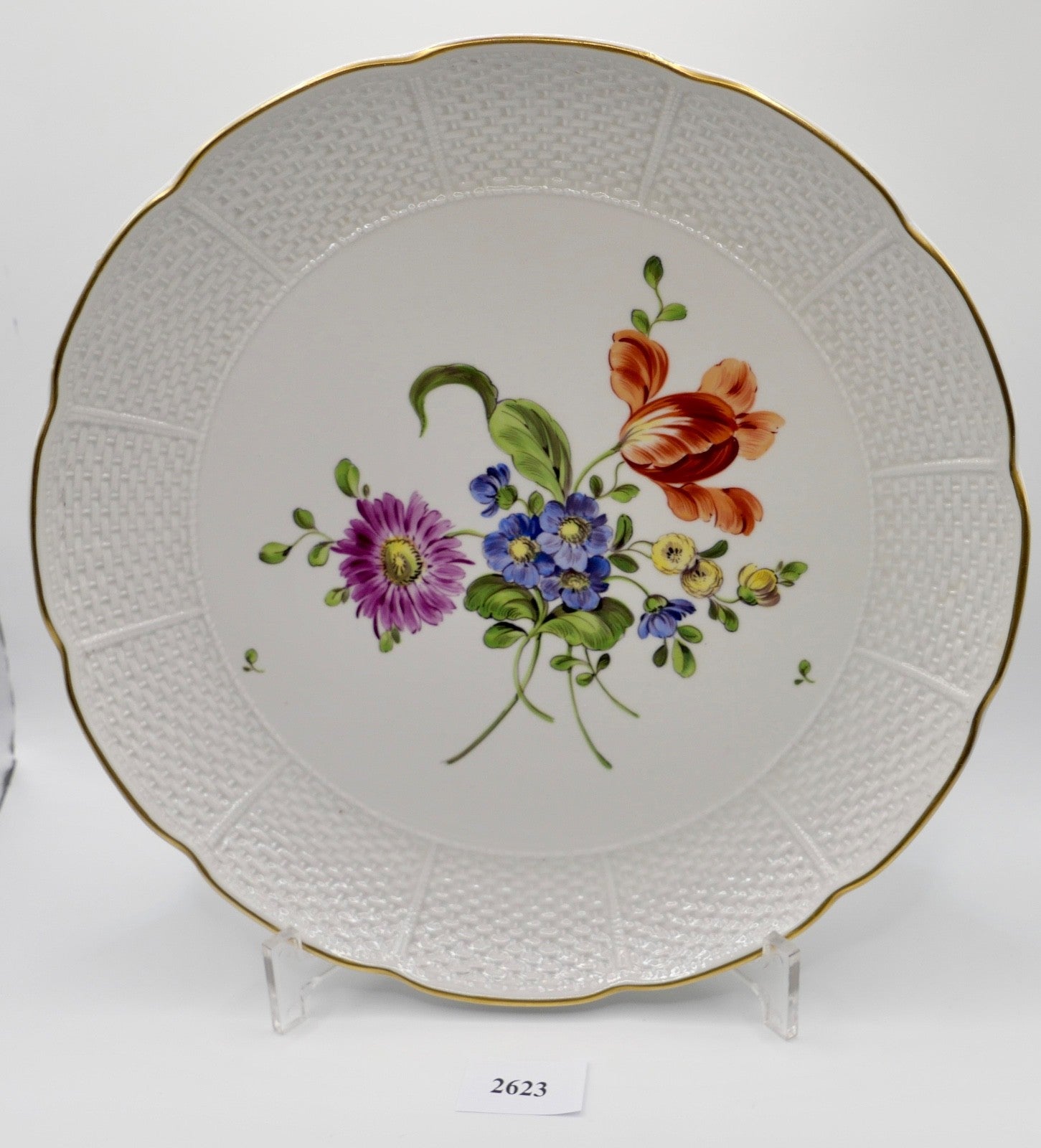 Ludwigsburg Porzellan Wandteller Blumendekor 26 cm Weihnachten 1957 DINKELACKER